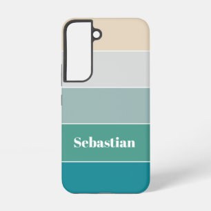 カスタム夏の色のブロックストライプ SAMSUNG GALAXY S22ケース