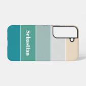 カスタム夏の色のブロックストライプ SAMSUNG GALAXYケース (裏面横)