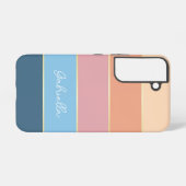 カスタム夏の色のブロックストライプ SAMSUNG GALAXYケース (裏面横)
