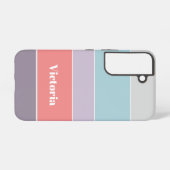 カスタム夏の色のブロックストライプ SAMSUNG GALAXYケース (裏面横)