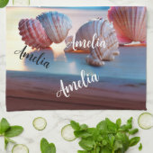 カスタム夏ビーチエレガント キッチンタオル (折り畳み)