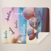 カスタム夏ビーチエレガント シェルパブランケット (正面(横))