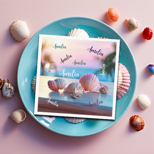 カスタム夏ビーチエレガント スタンダードカクテルナプキン