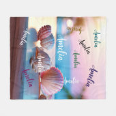 カスタム夏ビーチエレガント フリースブランケット (正面(横))