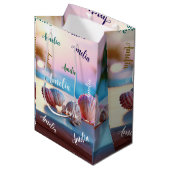 カスタム夏ビーチエレガント ミディアムペーパーバッグ (正面アングル)