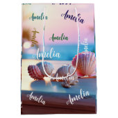 カスタム夏ビーチエレガント ミディアムペーパーバッグ (裏面)