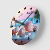 カスタム夏ビーチエレガント ラウンド壁時計 (傾斜)