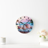 カスタム夏ビーチエレガント ラウンド壁時計 (ホーム)