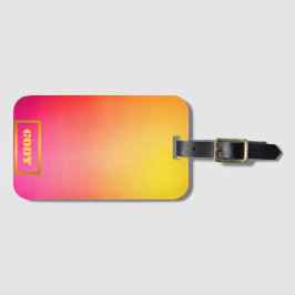 カスタム夕日のグラデーションピンクと黄色の旅行 ラゲッジタグ