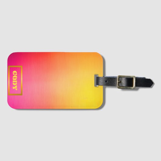 カスタム夕日のグラデーションピンクと黄色の旅行 ラゲッジタグ (正面横)