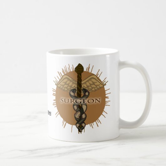 カスタム外科医カドゥセウス・マグ コーヒーマグカップ (右)