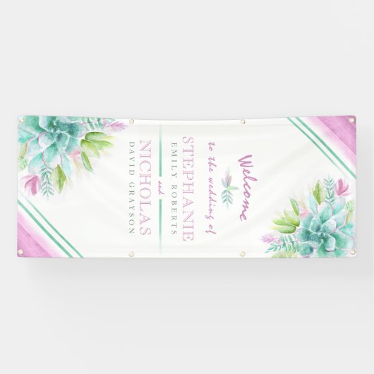 カスタム多肉結婚の芸術歓迎バナー 横断幕 (横)