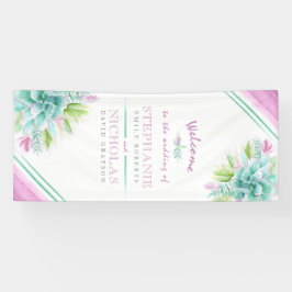 カスタム多肉結婚の芸術歓迎バナー 横断幕