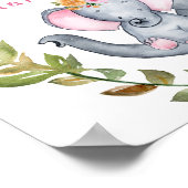 カスタム夢大きな小さな1象かわいいピンク ポスター (角)