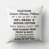 カスタム大パーソナライズされた綿装飾用クッション20インチ クッション (裏面)