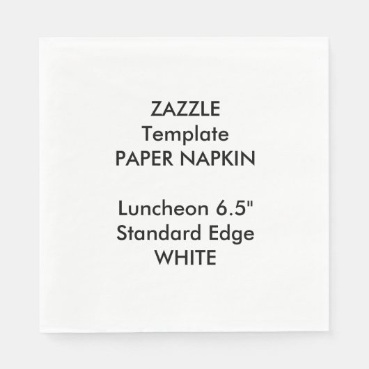 カスタム大ホワイトランチョンペーパーナプキンテンプレート スタンダードランチョンナプキン (正面)