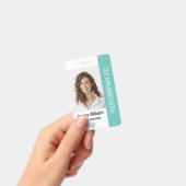 カスタム大企業の従業員フォトティール（緑がかった色）ID バッジ (手持ち)