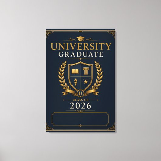 カスタム大学卒業クラスオブ2026 キャンバスプリント (正面)