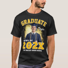 カスタム大学卒業式シニアフォトブートレグロップス Tシャツ