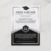 カスタム大学院トレーディングエレガントカードブラックシルバー コーリングカード (裏面)