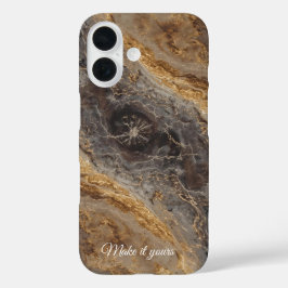 カスタム大理石の名前の電話ケース – エレガント Stone Art iPhone 16ケース