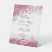 カスタム大理石の水の色の結婚テーブルメニュー項目 台座サイン (正面)