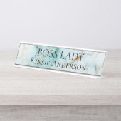 カスタム大理石エレガントボスレディ デスクネームプレート (正面)