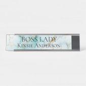 カスタム大理石エレガントボスレディ デスクネームプレート (正面)