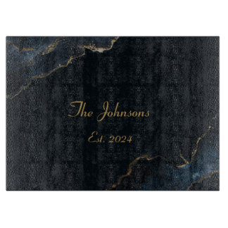 カスタム大理石パターン、青アクセント裁断ボード カッティングボード