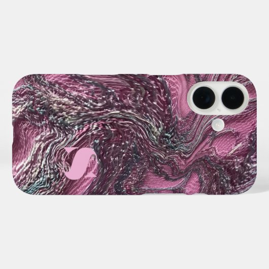 カスタム大理石ピスタイリッシュンク渦刺繍シック Case-Mate iPhoneケース (裏面 (横))