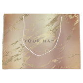 カスタム大理石金ゴールド金属抽象芸術銅赤面 ラージペーパーバッグ (正面)