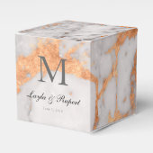 カスタム大理石&銅結婚式の引き出物箱 フェイバーボックス (正面サイド)