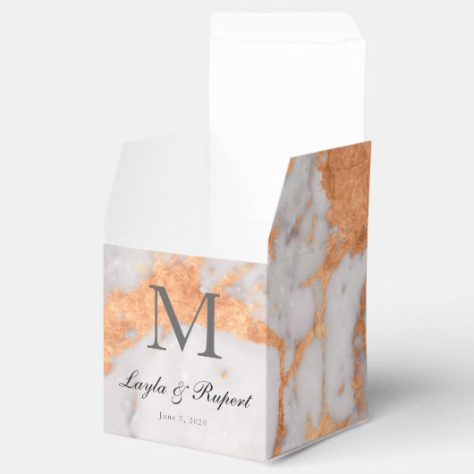 カスタム大理石&銅結婚式の引き出物箱 フェイバーボックス (オープン)