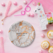 カスタム大理石&銅結婚紙プレート ペーパープレート (パーティー)