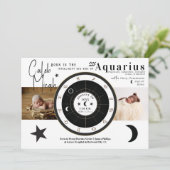 カスタム太陽サインムーン占星術誕生発表 招待状 (スタンド正面)