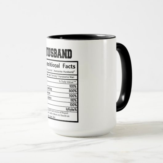 カスタム夫の栄養事実マグカップ マグカップ (正面右)