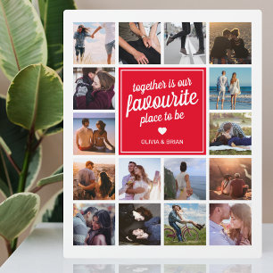 カスタム夫婦ギフト  写真のコラージュ フォトプラーク