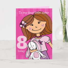 カスタム女の子のバースデーカー女の子らしド「かわいい」ピンク カード