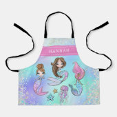 カスタム女の子の名前かわいい人魚 エプロン (正面)