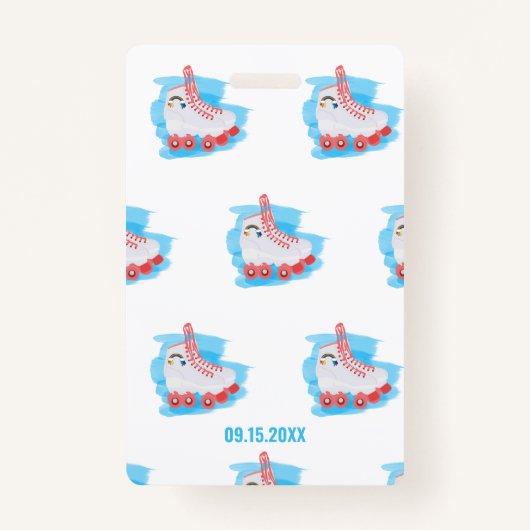 カスタム女の子の誕生日パーティーローラーブラディングVIPパス バッジ (裏面)