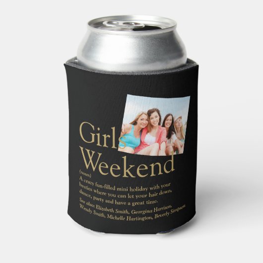 カスタム女の子の週末の定義フォト 缶クーラー (缶裏面)