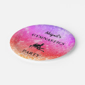 カスタム女子の体操バースデーパーティーRAINBOW ペーパープレート (アングル)