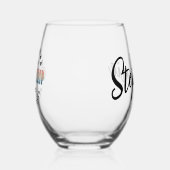 カスタム女子の旅行進行中のグラデーションおもしろい ステムなしワイングラス (左)