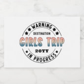 カスタム女子の旅行進行中のグラデーションおもしろい スパークリングワインラベル (シングルラベル)