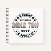 カスタム女子の旅行進行中のグラデーションおもしろい ノートブック (正面)