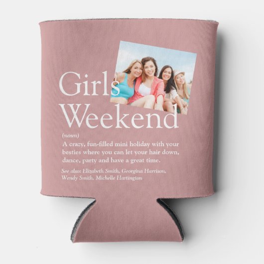 カスタム女子ウィークエンド定義ほこりっぽいバラ写真 缶クーラー (正面)