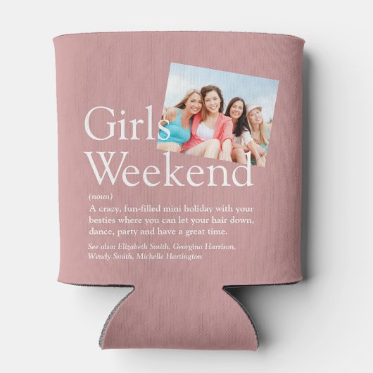 カスタム女子ウィークエンド定義ほこりっぽいバラ写真 缶クーラー (裏面)