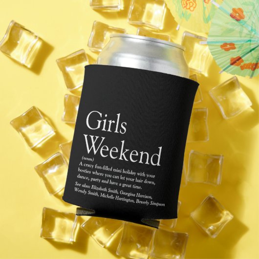 カスタム女子ウィークエンド定義ブラックとホワイト 缶クーラー (インサイチュ 夏)