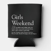 カスタム女子ウィークエンド定義ブラックとホワイト 缶クーラー (正面)