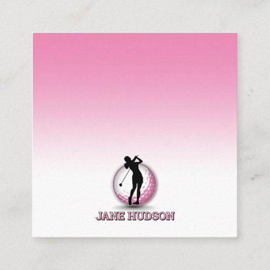 カスタム女子エレガントゴルファー単線デザイン エンクロージャーカード (裏面)